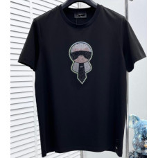 Summer round neck short sleeve T-shirt bottoming shirt cracked print short sleeve T-shirt