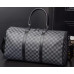 Large capacity short distance travel luggage bag trendy black plaid handbag shoulder bag